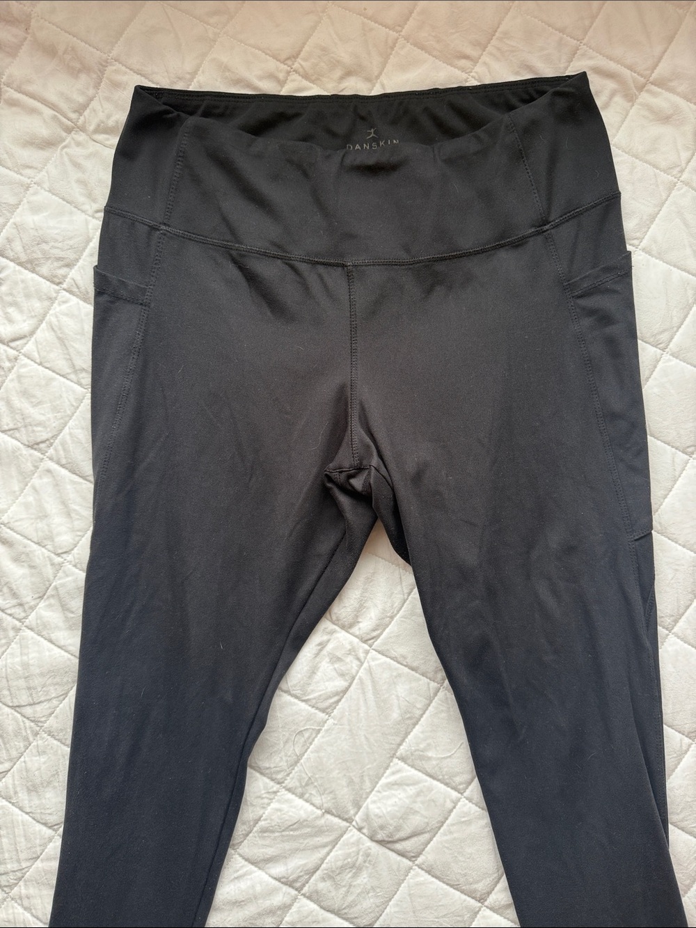 Danskin Black Logo-Print High Waist Leggings